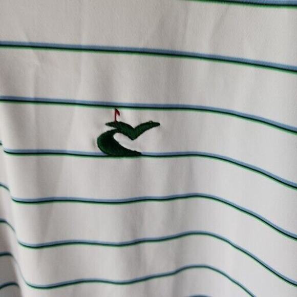 RLX Polo Ralph Lauren Gray White Striped Short Sleeve Wicking Golf Shirt $98 XL - Picture 2 of 5